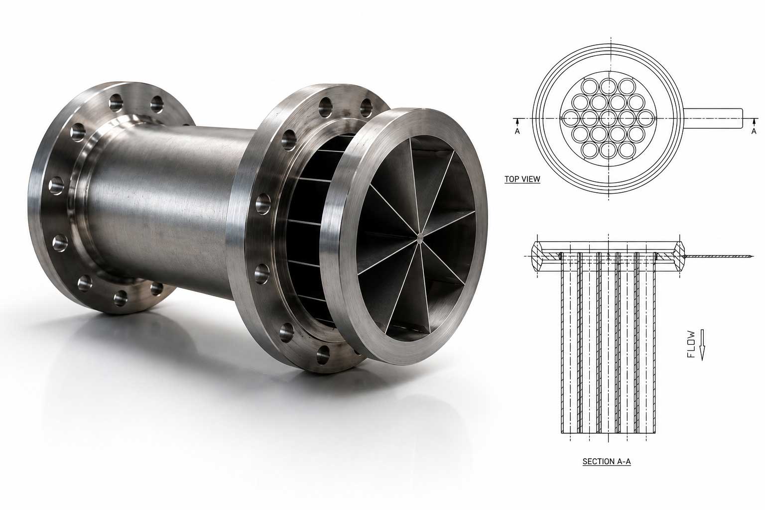 Industrial Flow Straightener and Flow Conditioner Assembly