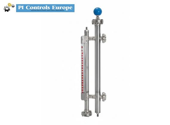 Gulf Oil & Gas International (UAE) offers PI Controls Europe Magnetic Level Gauges with Transmitter, providing high-accuracy level measurement up to 3500 mm and process pressure up to 60 bar. Featuring clearly visible optical displays, optional switches/transmitters, 4–20 mA/HART output, and SPDT/SPST/DPST switch configurations, these gauges ensure reliable operation in industrial applications. With IP65 protection and optional ATEX, FM, UL certifications, they deliver safe, durable, and precise level monitoring for oil & gas, chemical, and process industries worldwide. A PI Controls Europe by Gulf Oil & Gas International temperature and level transmitter with a vertical sight glass, red level indicators, and pipe fittings is shown on a white background with ATEX and UL certification logos.